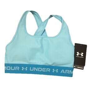 Under Armour Women's Crossback Mid Sports Bra in Sky Blue/Capri XS NEW
